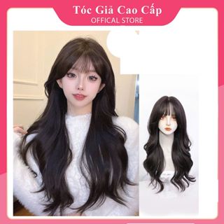 Tóc giả nguyên đầu nữ xoăn dài đẹp, 2069, tặng kèm lưới trùm tóc giả wig.