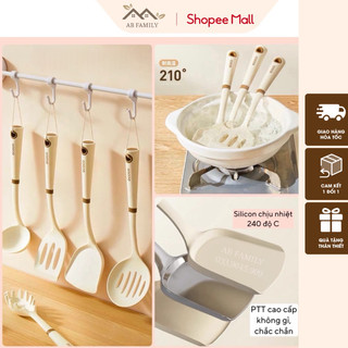 Bộ dụng cụ nhà bếp 5 món ecoco silicon chịu nhiệt 240 độ c, xẻng muôi vá nhà bếp chịu nhiệt cao