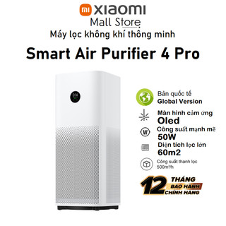Máy Lọc Không Khí Xiaomi Smart Air Purifier 4 Pro EU Lọc 60m2 - Hàng chính hãng