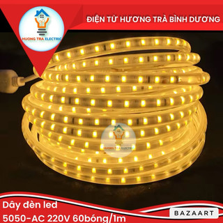 [Nguồn + 10m_5050_220V] Dây đèn 60 led/1m siêu sáng chống nước- Sử dụng trang trí ngày lễ tết,giáng sinh