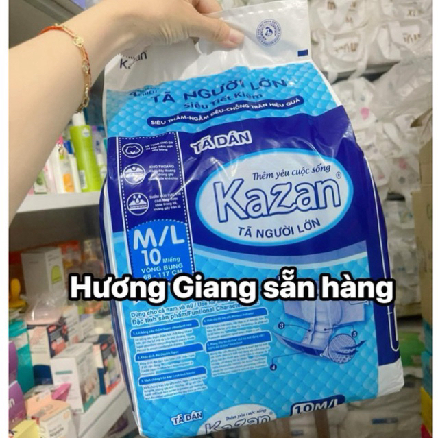 Bỉm dán người lớn Kazan dùng cho người già , mẹ sau sinh, người bệnh cần mang bỉm bịch 10 miếng