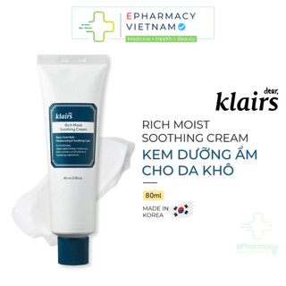 Kem Dưỡng Ẩm KLAIRS Rich Moist Soothing Cream Lành Tính Cho Da Khô 80ml