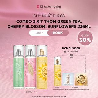 COMBO 3 Xịt thơm Elizabeth Arden Green Tea + Cherry Blossom + Sunflowers Fine Fragrance Mist 236ml
