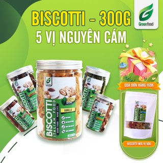 Bánh BISCOTTI GreenFood 5 Vị Nguyên Cám KHÔNG ĐƯỜNG Dành Cho Người Ăn Kiêng - Bánh Hạt Ngũ Cốc