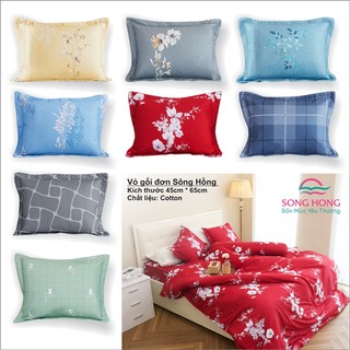 Vỏ gối nằm 45cm x 65cm chất cotton - Hàng Sông Hồng chính hãng