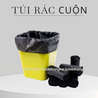 Túi Nilong Đen Không Quai Đựng Rác, rác cuộn Siêu Dai Loại Cuộn Túi
