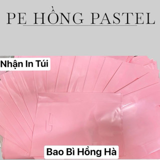 Túi ni lông pe dẻo màu hồng Pastel các cỡ pe hàng bóng dẻo, túi hột xoài hồng pastel