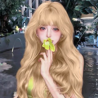 Tóc giả xoăn màu vàng tây C0374 , lolita dài 60cm, tặng kèm lưới trùm wig