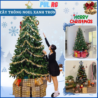 Cây thông noel 3M 2M 1M8 1M5 1M2 90CM mini để bàn XANH TRƠN trang trí giáng sinh có kèm phụ kiện