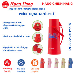 Phích nước Rạng Đông 1 lít 1038 N1. Bình thủy giữ nhiệt, đựng nước, pha trà, cà phê