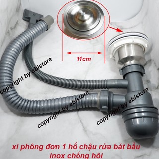 XI PHÔNG ỐNG XẢ CHẬU RỬA BÁT 1 HỐ BẦU INOX GIÁ RẺ