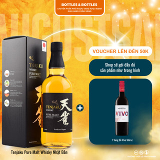 Rượu whisky nhật tenjaku pure malt - 43% - 700ml + vang vivo
