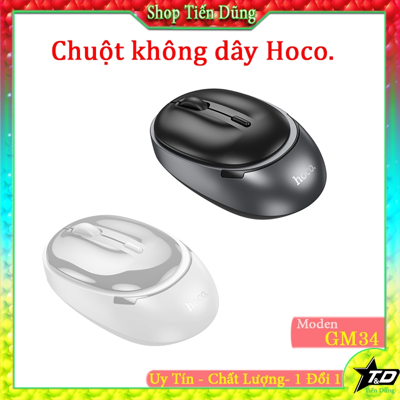 Chuột không dây HOCO GM34 hỗ trợ sóng 2.4g + kết nối bluetooth, nút bấm 4D tuổi thọ bền.