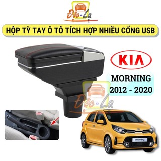 Hộp tỳ tay ô tô KIA MORNING 2012- 2020 cao cấp tích hợp 7 cổng sạc USB tiện dụng, lắp đặt dễ dàng - Bảo hành 12 tháng