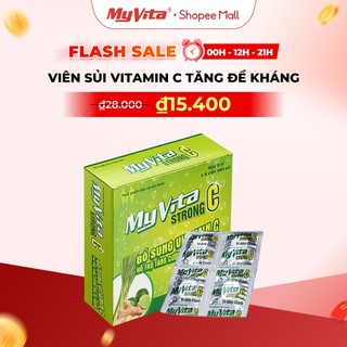 Viên sủi MyVita Strong C bổ sung vitamin C và kẽm tăng đề kháng chiết xuất sả gừng chanh hộp 20 viên