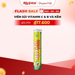 Viên sủi MyVita Strong bổ sung vitamin và kẽm tăng cường sức đề kháng tuýp 20 viên