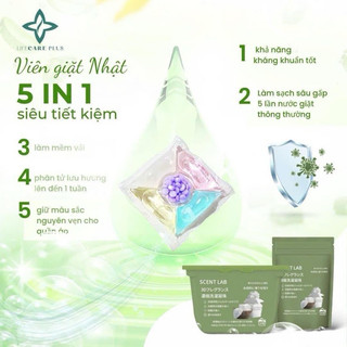 Viên giặt 5in1 Nhật Bản thông minh siêu sạch lưu hương lâu không phai màu quần áo