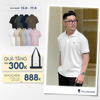 Áo polo nam BASIC SYMBOL vải cá sấu cotton interlock xuất xịn, thanh lịch, sang trọng - POLOMANOR