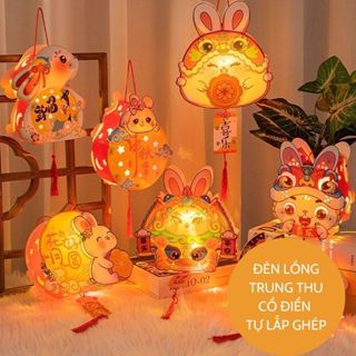 [HÀNG LOẠI 1 +Đèn LED] Đèn Lồng Trung Thu, Tết, năm mới, Đèn Lồng tự lắp ghép chơi Trung thu, rước đèn, decor trang trí