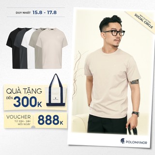 Áo thun nam cổ tròn TSHIRT BASIC, BST Social Circle vải cotton cao cấp thoải mái - POLOMANOR