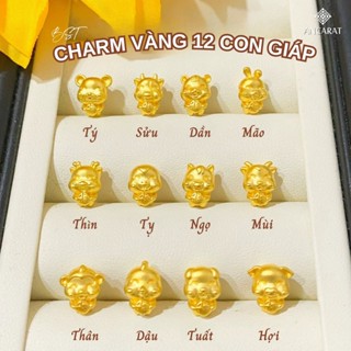  Charm vàng 24k Con giáp ôm chữ phúc - Bình an - May mắn 