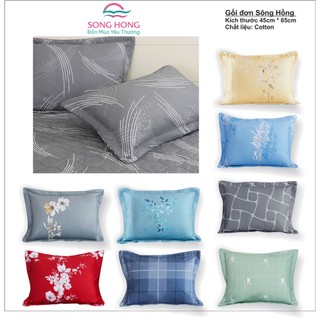 Ruột gối + Vỏ gối nằm Sông Hồng kích thước 45cm x 65cm - chất cotton - Hàng chính hãng