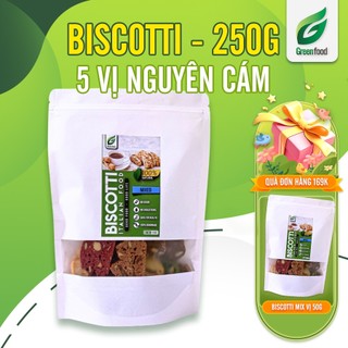 Bánh BISCOTTI 5 vị 250Gram Healthy GreenFood - Bánh Ăn Kiêng Không Đường - Bánh Hạt Ngũ Cốc Giảm Cân