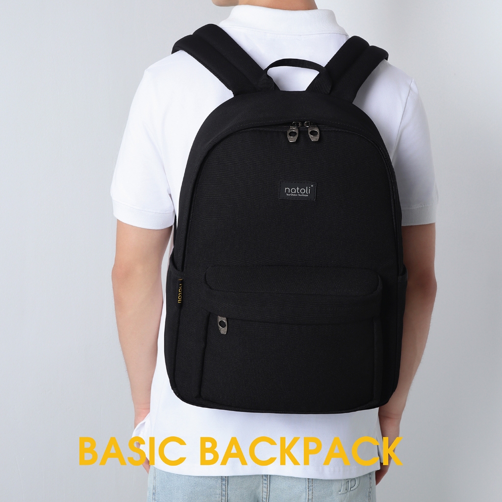 Balo đi học nam nữ thương hiệu NATOLI nhiều ngăn chống nước tốt - Basic Backpack B2 | BigBuy360 - bigbuy360.vn