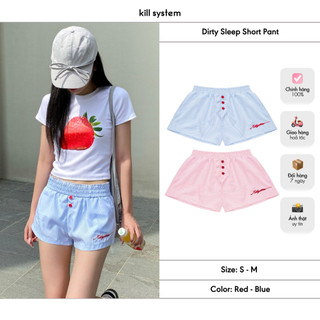 Quần short sọc Dirty Sleep Kill System cạp chun cúc hoa