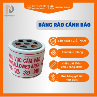 Băng rào cảnh báo, cuộn rào công trình rộng 80cm dài 100m màu sắc trắng đỏ