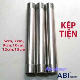 KÉP TIỆN INOX DÀI 5CM, 7CM, 8CM, 9CM, 10CM, 12CM VÀ 15CM HÀNG ĐẸP GIÁ RẺ HÀ NỘI ( NỐI REN NGOÀI DN15 - 1/2'' - phi 21 )