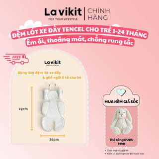 Đệm lót xe đẩy em bé vải lưới Tencel êm ái, thoáng mát, chống rung lắc La vikit