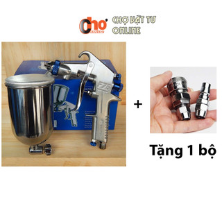 (Tặng kim phun + 1 bộ khớp nối) Súng phun sơn khí nén F75 loại tốt chính hãng MEGAPRO 1.3mm & 1.5mm