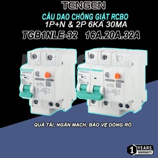 Cầu dao chống giật rcbo đa năng - siêu nhạy 6ka 30ma tengen