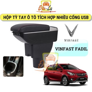 Hộp tỳ tay ô tô cao cấp Vinfast Fadil tích hợp 7 cổng USB tiện dụng, lắp đặt dễ dàng - Bảo hành 12 tháng