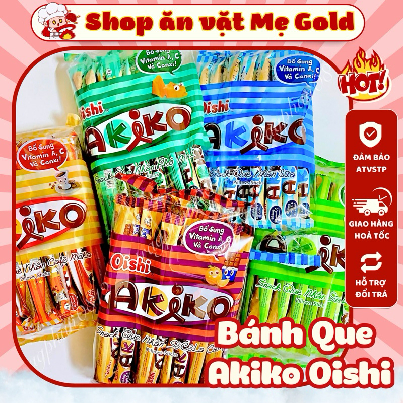 Bánh que Akiko Oishi, snack que nhân các vị (gói 140g)