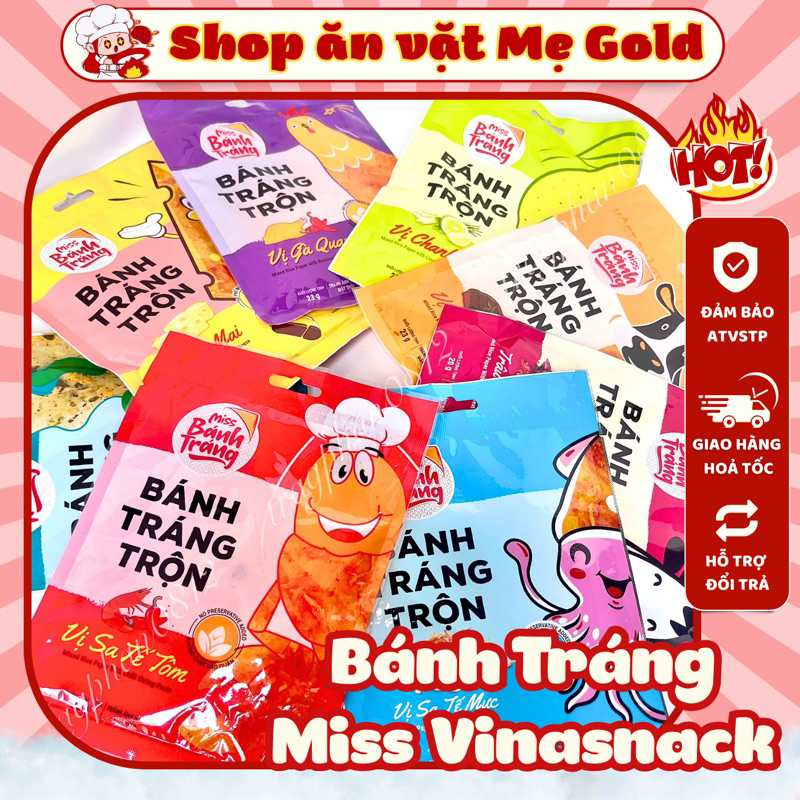 Combo bánh tráng trộn các vị Miss Bánh Tráng Vinasnack (gói 20~23g)