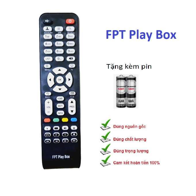 Remote điều khiển đầu thu FPT Play box 2017, Remote đầu truyền hình fpt