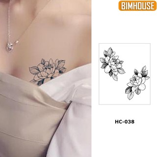 Hình xăm tạm thời bimhouse, hình xăm dán hoa hồng 15 ngày chống nước hc-038