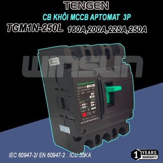 Cb khối mccb aptomat tengen tgm1n-250l 3p 160~250a