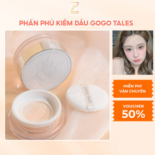 Phấn phủ kiềm dầu GOGO TALES dạng bột siêu mịn màu tự nhiên phấn trang điểm sáng da ZENTOP