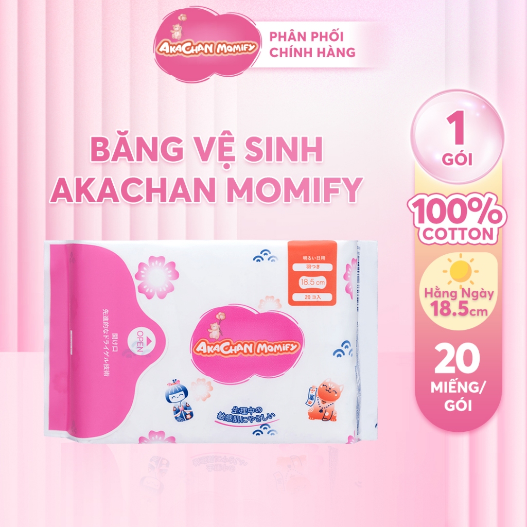 Băng Vệ Sinh AKACHAN MOMIFY Size 18.5 Hàng Ngày.