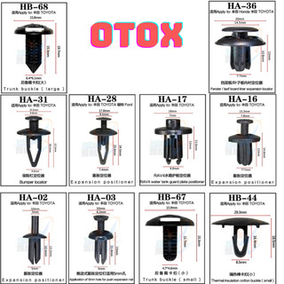 Part 3 các loại chốt nhựa vít nở nhựa ôtô toyota loại 1 chất liệu nhựa nylon polyme OTOX