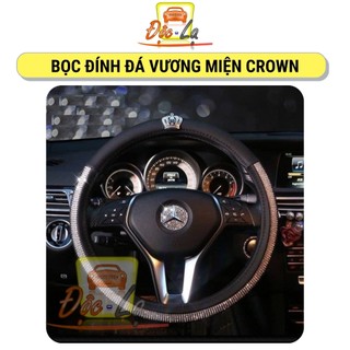 Bọc Vô Lăng CROWN Gắn Vương Miện đính full đá Cao Cấp Trang Trí Xe Hơi - Bọc Vô Lăng Cao Cấp