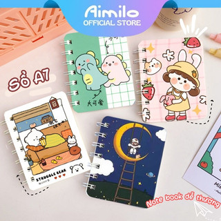 Số tay mini note book dễ thương size A7, 160 trang tiện dụng