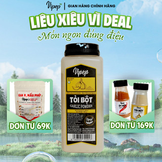 Tỏi Bột Tự Nhiên Vipep Hũ Nhựa 600g - Gia vị Vipep