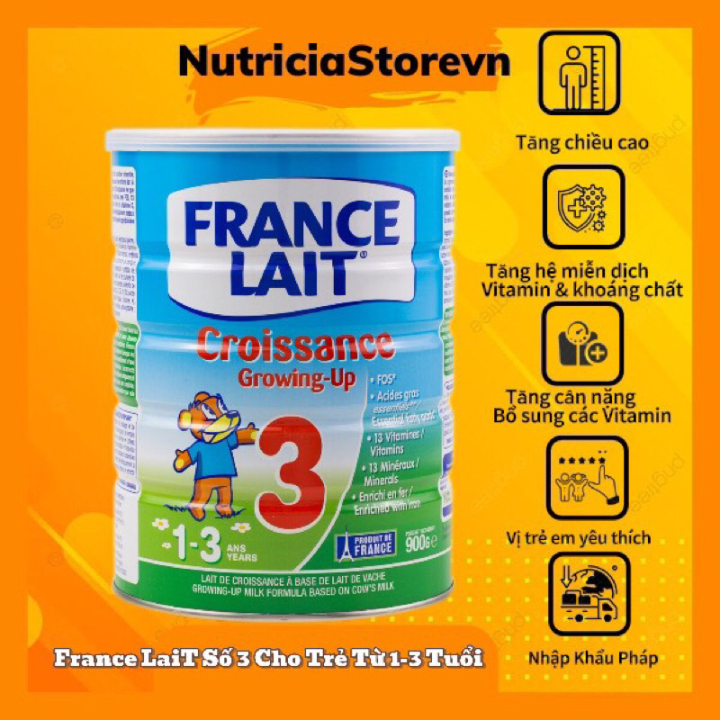 Sữa bột France LaiT Số 3 dành cho trẻ từ 1-3 tuổi của pháp