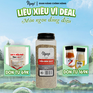Tiêu Đen Xay Tự Nhiên Vipep Hũ Nhựa 500g - Gia vị Vipep
