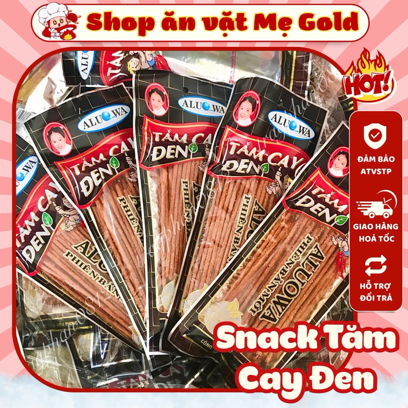 Combo snack tăm cay đen, bim que cay đen Aluowa, đồ ăn vặt cổng trường (gói 20g)