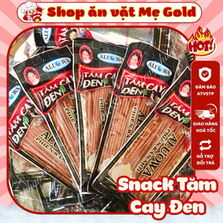 Snack tăm cay đen, bim que cay đen Aluowa, đồ ăn vặt cổng trường (gói 20g)